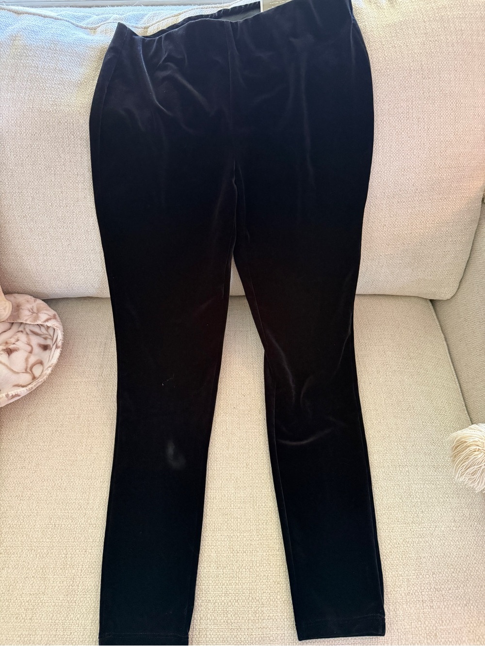 Chico's Black Velvet Pull-On Leggings - Picture 2 of 9